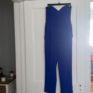 Blue V neck Strapless jumper (comes with belt)